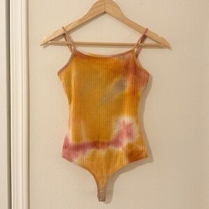 ✦ Sage The Label ✦ Orange & Pink Tie Dye Bodysuit ✦ Size XS ✦ NWOT ✦